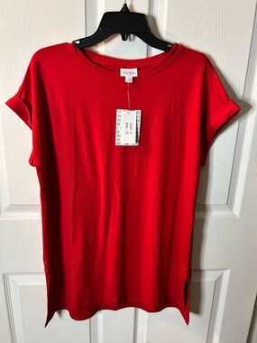 Bright Red Short Sleeve Tunic Tee